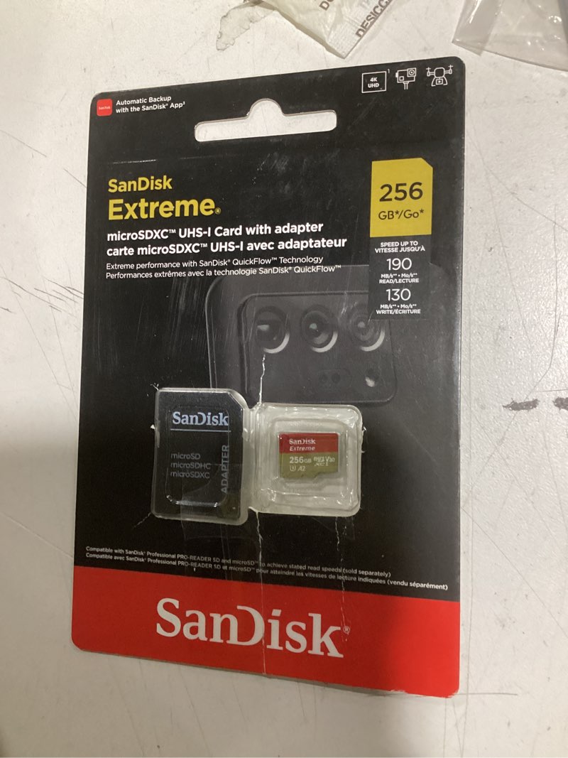 Condition photo showing Good Condition for sandisk 256gb extreme microsdxc uhs-i memory card with adapter - up to 190mb/s, c10, u3, v30, 4k, 5k, a2, micro sd card - sdsqxav-256g-gn6ma