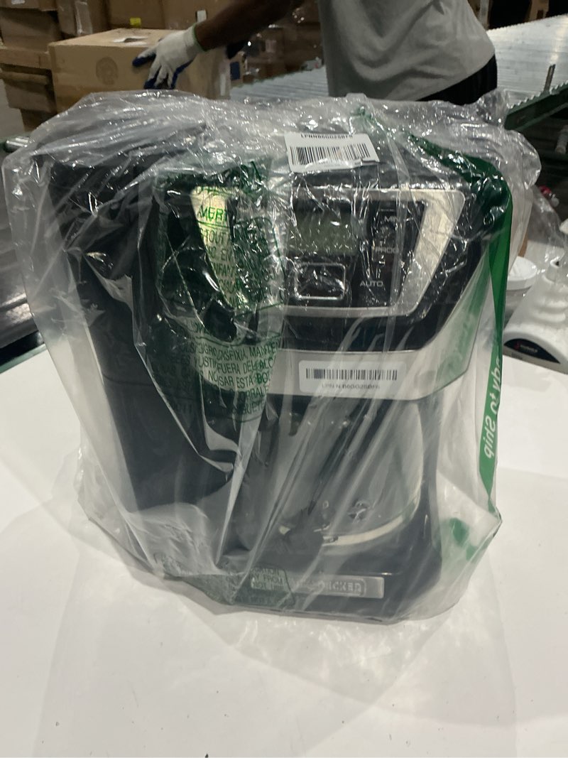 Condition photo showing As Is for black and decker black+decker 12-cup mill and brew coffeemaker, black, cm5000b 12-cup coffee system