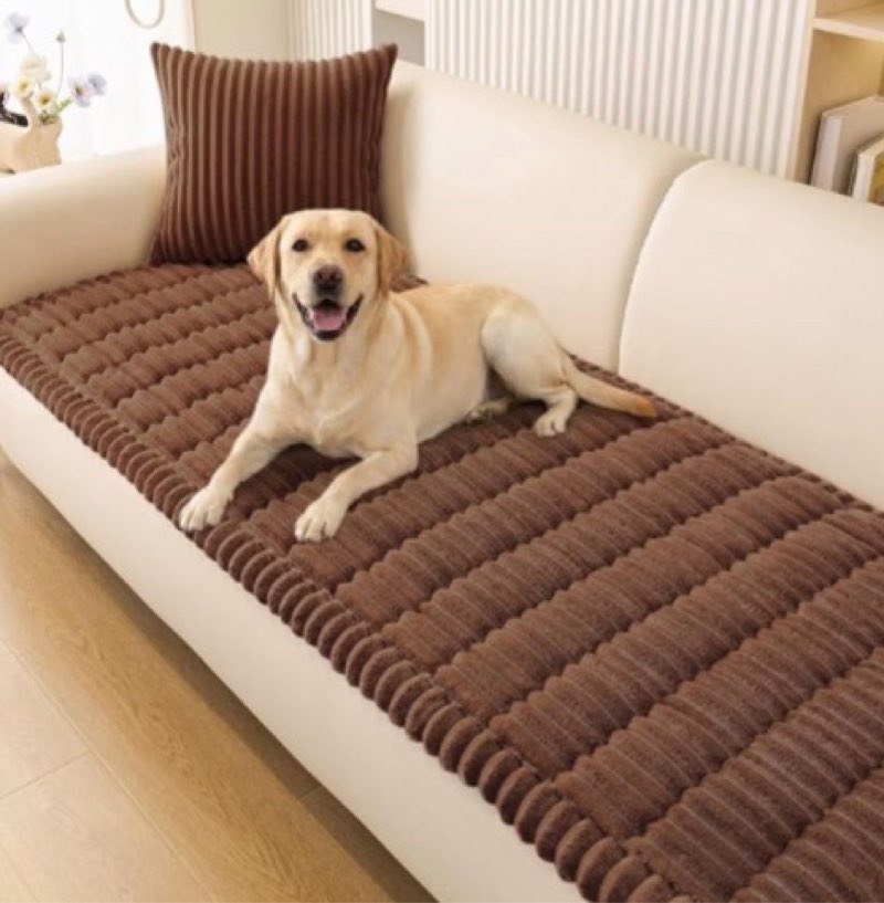 smiry non slip couch covers for dogs, fuzzy pet couch covers for 2 cushion sofa pet friendly, soft s