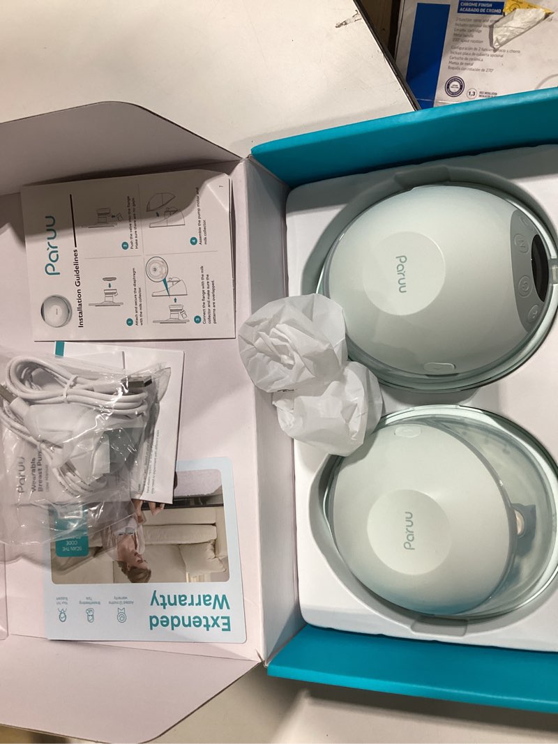 Condition photo showing Good Condition for paruu p20 hands-free wearable electric breast pump - 4 modes & 12 suction levels, 19/21/24mm double-sealed flanges, visible milk volume & pumping time, lightweight portable (2 pack, light green)