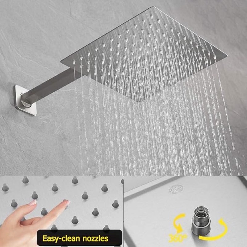  Brushed Gold Shower System, Luxury Rainfall Mixer, Wall Mounted Shower Combo Set & Handheld System, Shower Faucet, Rough-in Valve Body(used and incomplete)