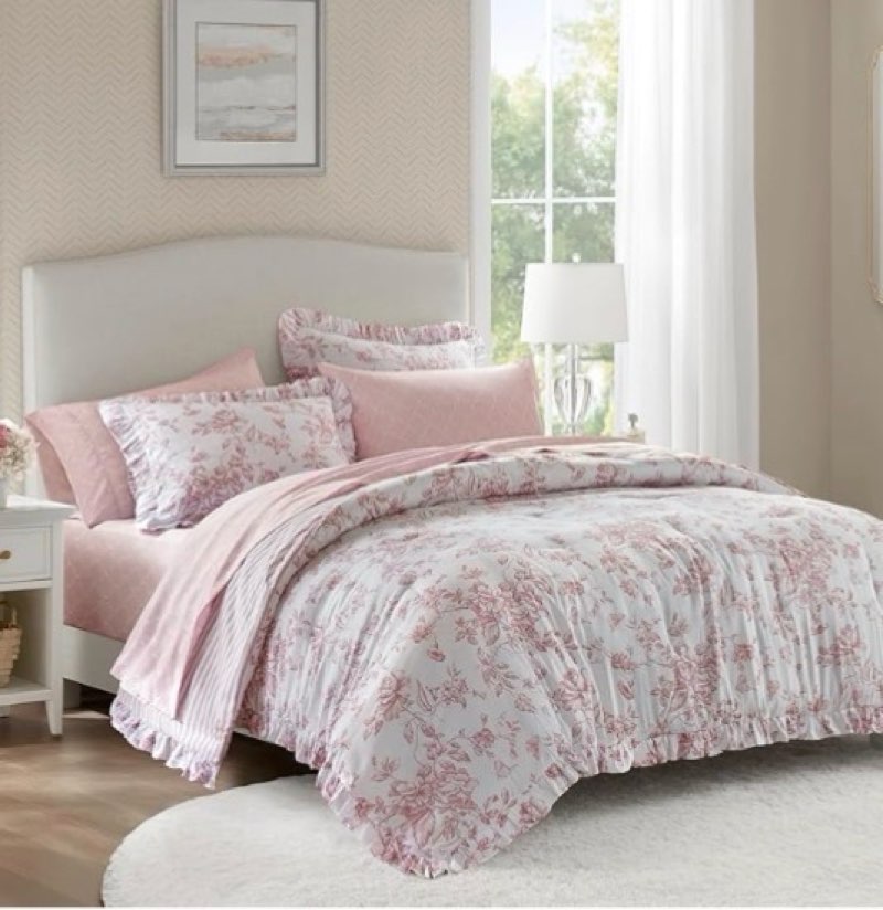 madison park essentials floral comforter set queen size, complete vintage bedding with sheet set, el
