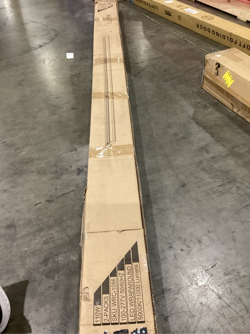 Condition photo showing Good Condition for antlux 110w 8ft led shop lights ultra slim led wraparound, 12600lm, 5000k, 8 foot strip light, flush mount garage office warehouse ceiling lighting fixture, 8 foot fluorescent tube replacement, 2 pack
