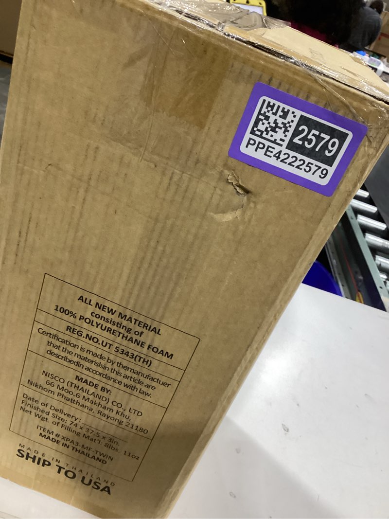 Condition photo showing Good Condition for MLILY Twin Mattress Topper 3 Inch Memory Foam Bed with Gel Infusion, Cooling Pad in a Box, CertiPUR-
