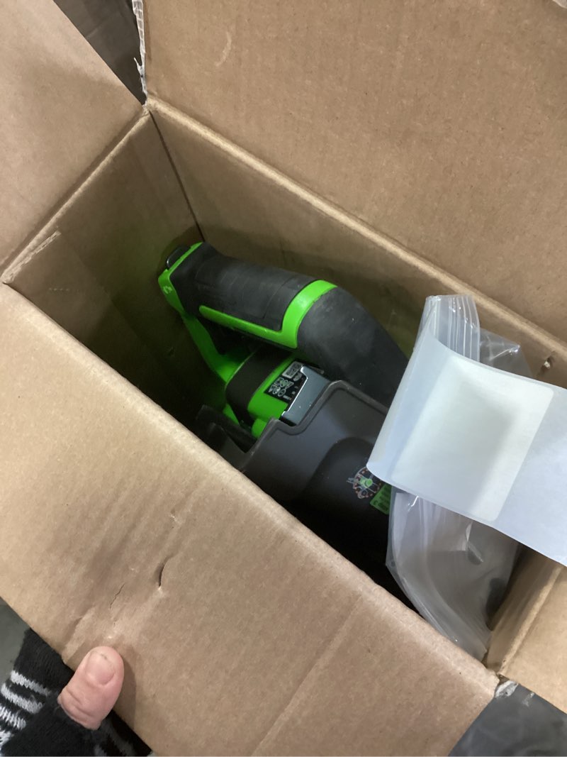 Condition photo showing As Is for Greenworks 40V Cordless 2-in-1 Trimmer Edger (Gen 2) - 13" Lawn Weed Wacker for Fence & Sidewalk , Lightweight Gas Trimmer Alternative with Auto Feed Spool , 2.0Ah Battery & Charger (40-Min Runtime) 13" Trimmer (2.0Ah) Gen 2