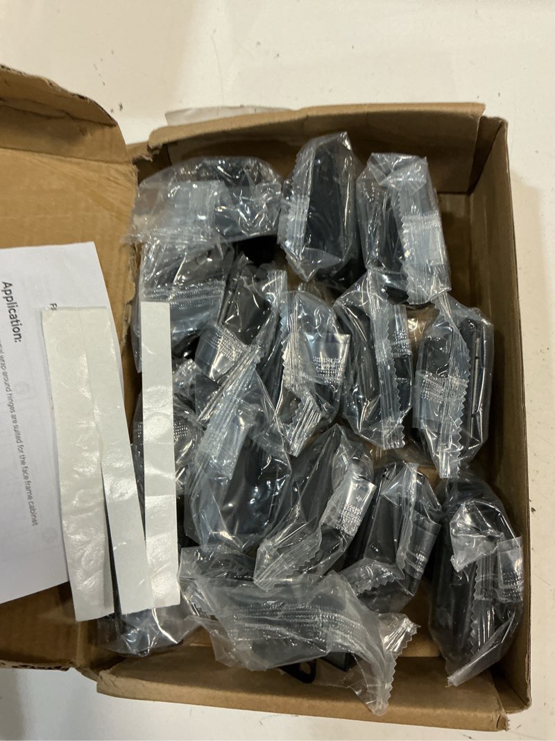 Condition photo showing Good Condition for ravinte 30 pack 15 pairs semi-overlay 1/2 inch self-closing face frame cabinet hinges matte black half wrap-around kitchen cabinet door hinges face mount cabinet hardware matte black 30