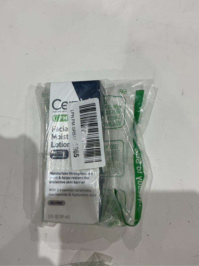 Condition photo showing New/Like New for cerave pm facial moisturizing lotion, night cream with hyaluronic acid and niacinamide, ultra-lightweight, oil-free moisturizer for face, 3 ounce 3 fl oz (pack of 1)