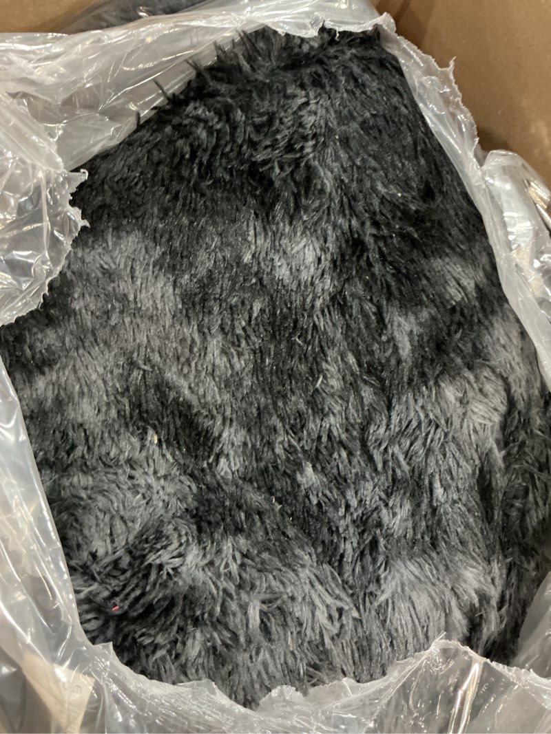 Condition photo showing Good Condition for 6x9 ft large shag rugs for living room decor, tie-dyed ultra soft fluffy furry area rugs for bedroom indoor floor, aesthetic carpet for kids home (dark grey) dark grey 6' x 9' (rectangular)