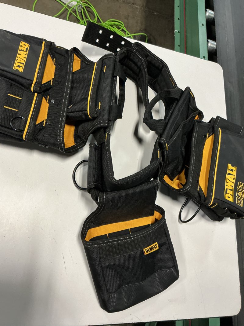 Condition photo showing As Is for dewalt carpenter polyester tool belt