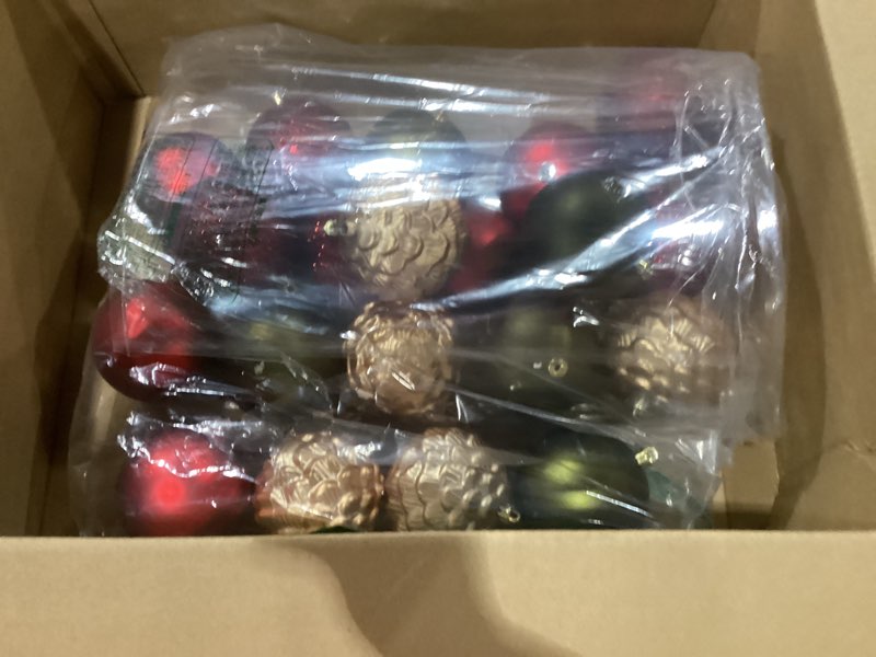 Condition photo showing Good Condition for Every Day is Christmas 20ct Shatterproof Christmas Ornaments, 3.6" Plastic Christmas Balls Decoration 20 Count 3.82"/97mm New Woodland