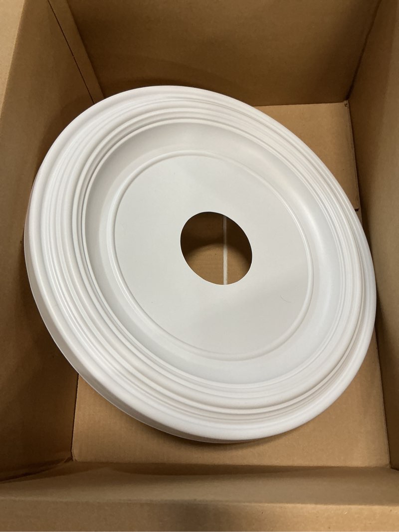 Condition photo showing Good Condition for 13"OD x 3 1/2"ID x 1 1/4"P Traditional Thermoformed PVC Ceiling Medallion (Fits Canopies up to 7 1/2") 13"OD Unfinished