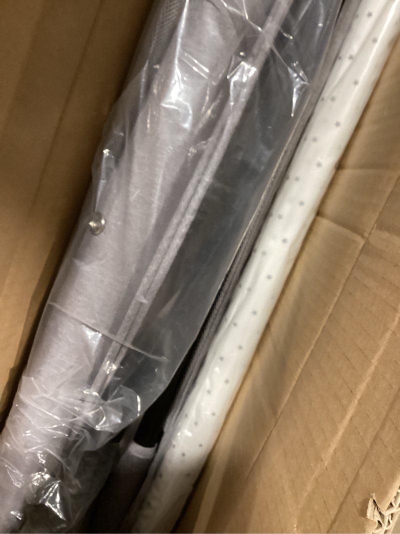 Condition photo showing Good Condition for Baby Bassinet, 3 in 1 Bassinets Bedside Sleeper, Adjustable Height Bedside Sleeper with Rocking Mode, Breathable Mesh, Storage Basket, Wheels, Easy Assemble & Folding (Gray) Grey