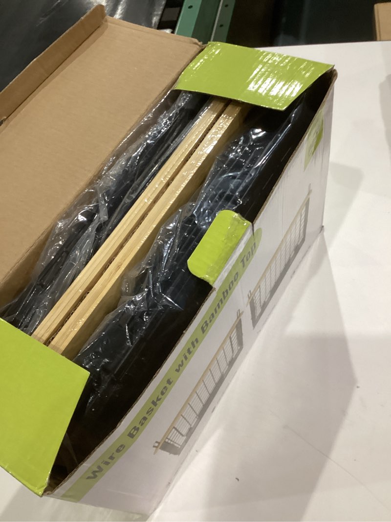 Condition photo showing New/Like New for Wire Basket with Bamboo Top 2pk