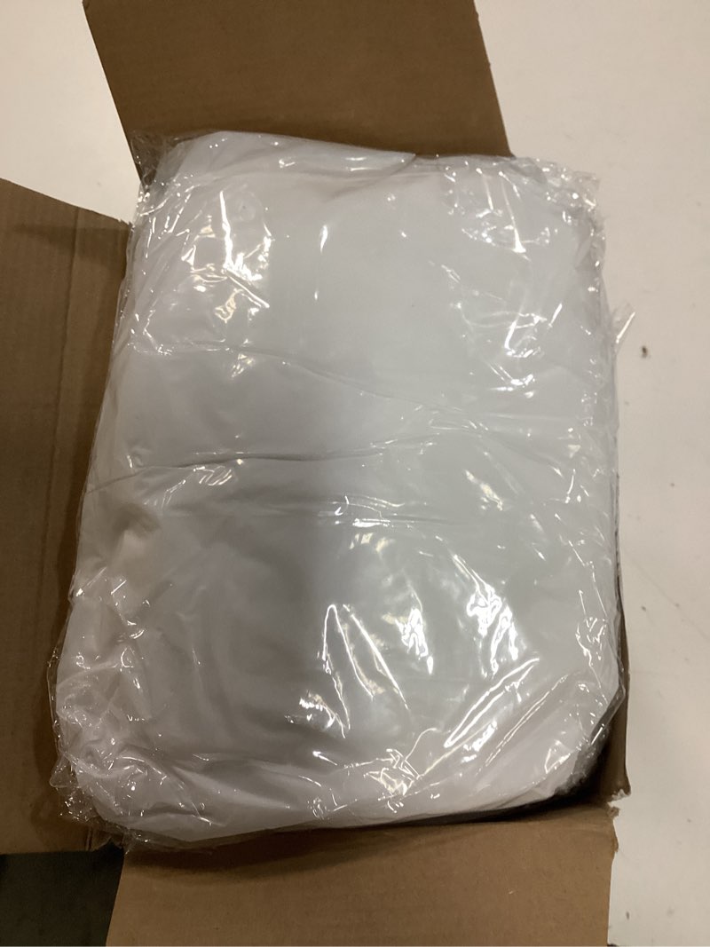 Condition photo showing New/Like New for boao 12 pcs plastic table cloths disposable for parties picnic table covers with fall elastic fitted elastic cover rectangle waterproof for thanks giving christmas picnic(6 ft, 72 x 30 inch,white) 6 ft, 72 x 30 inch white