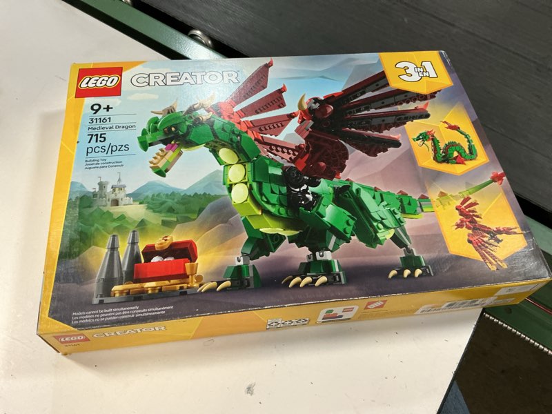 Condition photo showing New/Like New for lego 31161 creator medieval dragon toy birthday present block boys girls children 9 years 10 years 11 years old elementary school animal creature