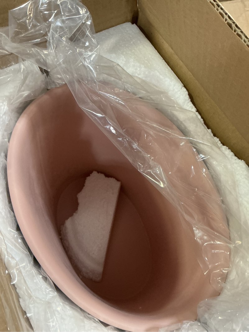 Condition photo showing Good Condition for Zahari Home Sinatra Waste Basket Decorative Beautiful Designs Bathroom Bedroom Living Room Decor, Blush