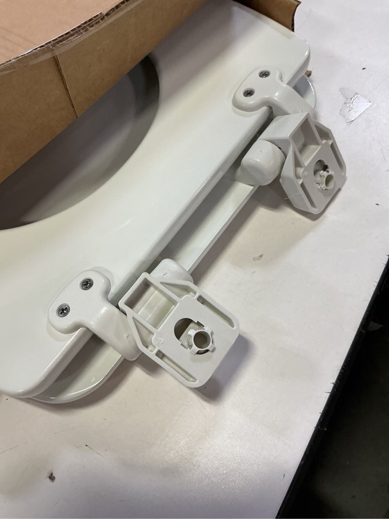 Condition photo showing As Is for BEMIS 500EC 390 Toilet Seat with Easy Clean & Change Hinges, 1 Pack Round, Cotton White