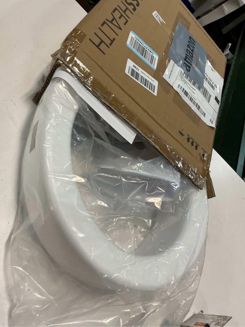 Condition photo showing Good Condition for Carex Toilet Seat Riser, Round Raised Toilet Seat Adds 3.5 inches to Toilet Height, for Assistance Bending or Sitting, 300 Pound Weight Capacity Toilet Riser