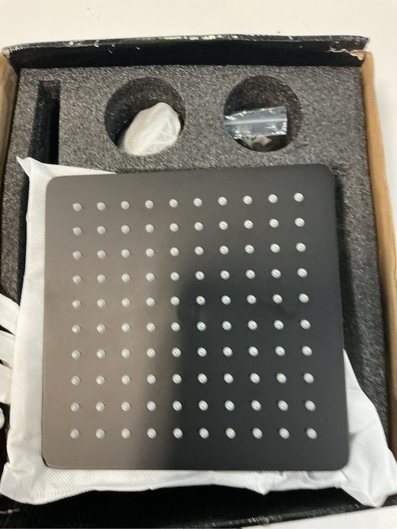 Condition photo showing Good Condition for square rain shower head, ultra-thin design 304 stainless steel ceiling shower head, modern high pressure waterfall shower head (matte black, 8)