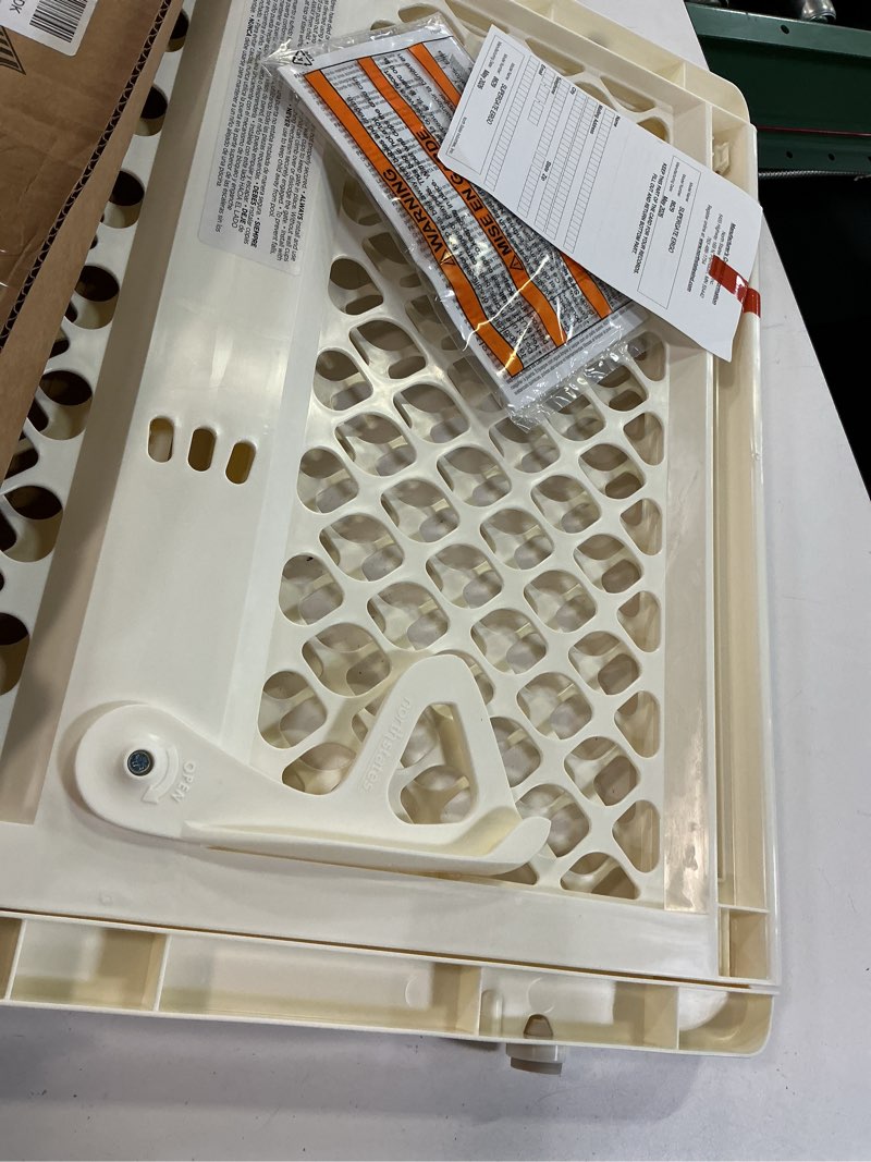 Condition photo showing Good Condition for toddleroo by north states 42” wide supergate ergo baby gate, made in usa: for doorways or stairways. includes wall cups. pressure or hardware mount. 26” - 42” wide (26" tall, ivory) (b0065adp4c)