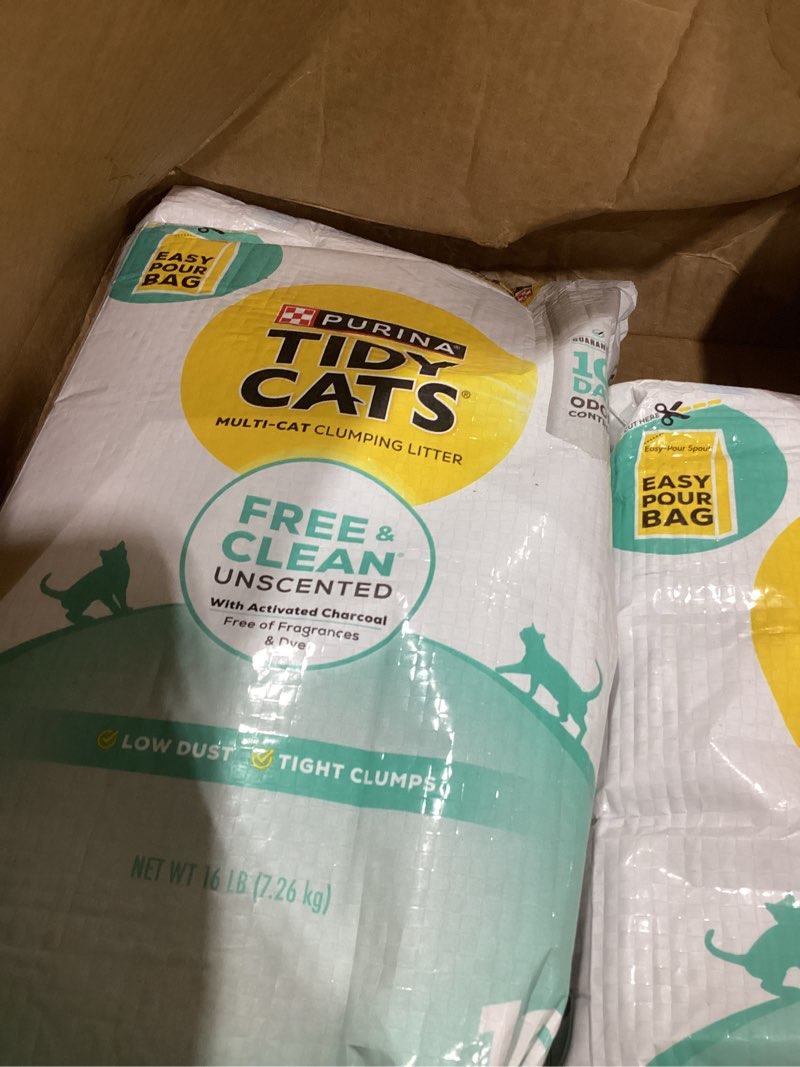 Condition photo showing New/Like New for Purina Tidy Cats Clumping Cat Litter Odor Control, Free and Clean Unscented Multi Cat Litter - 16 lb. Bag