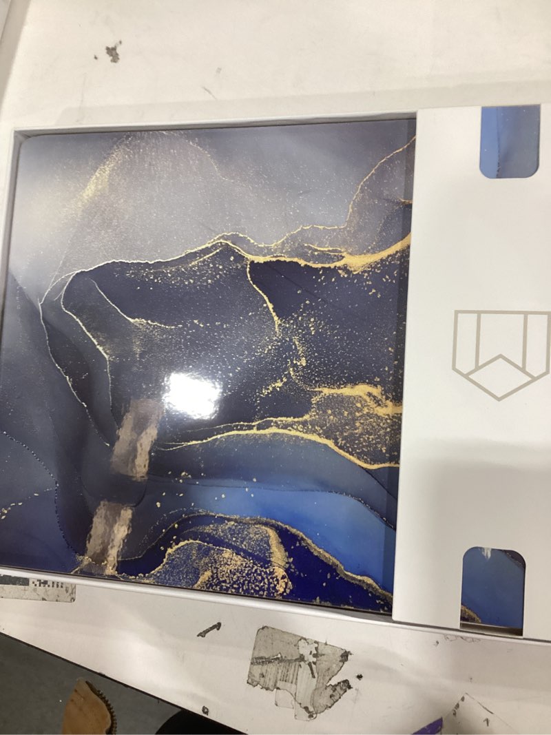 Condition photo showing Good Condition for Moderry Set of 4 Heat Resistant Cork Placemats for Dining Table with Free Set of 4 Matching Drink Coasters Marble Design 16 x 12 Inches Cork Backed Hard Placemats (Blue & Gold)