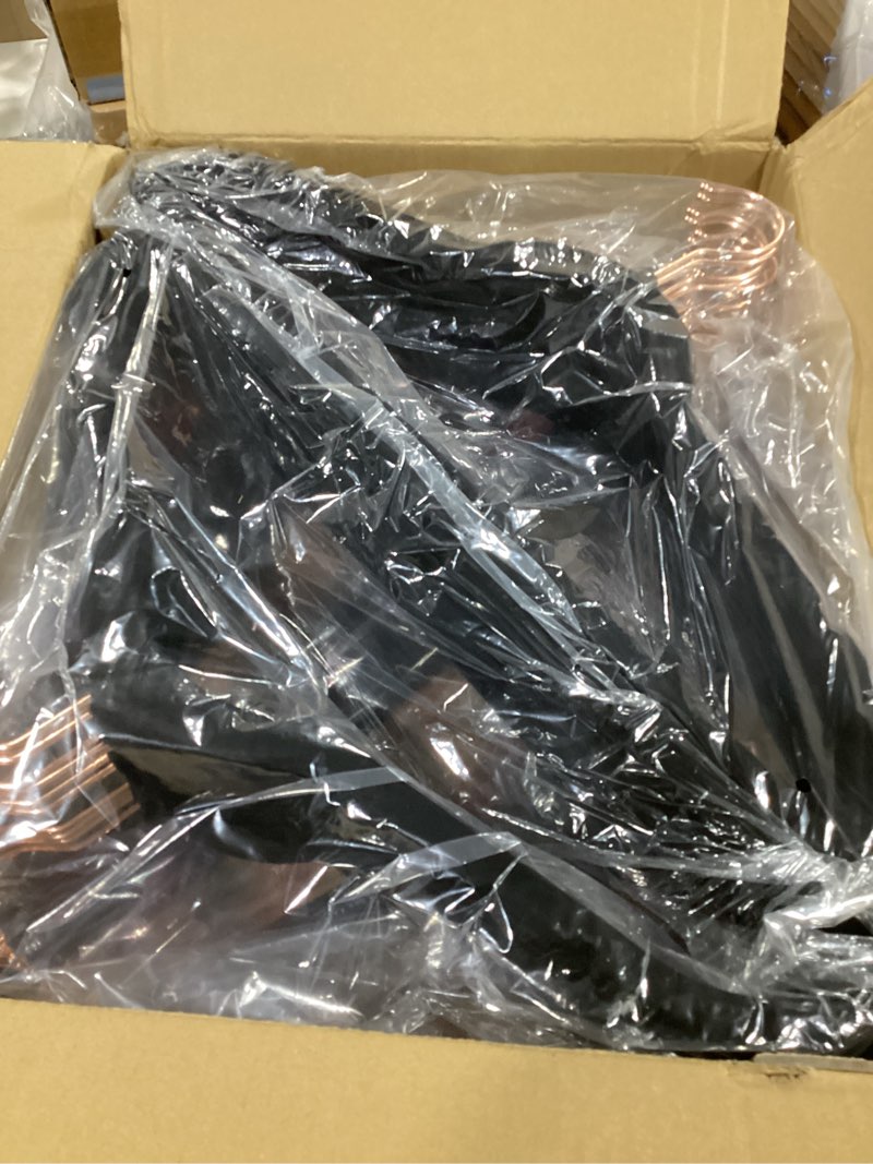 Condition photo showing New/Like New for house day black velvet hangers 60 pack, premium non-slip felt hangers, sturdy black clothes coat hanger heavy duty, durable suit hanger for space saving, no marks gold hook 60 pack black