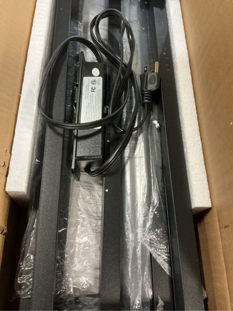 Condition photo showing Good Condition for 78" Narrow Console Sofa Table - 2 Power Outlets & 4 USB Ports, Metal Frame, Black, Perfect for Hallway, Office, and Behind Sofa - Easy Assembly, 4.9' Extension Cord Included Black 78IN