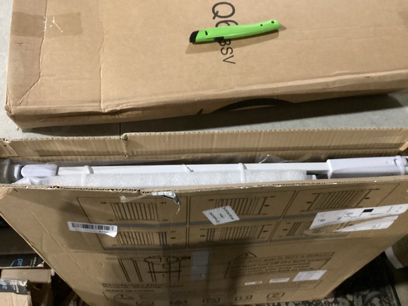 Condition photo showing New/Like New for Cumbor 29.7-46" Baby Gate for Stairs, Toddler Safety Essentials for The House, Auto Close Dog Gate for Doorways, Mom's Choice Awards Winner-Easy Install Pressure Mounted Pet Gates for Dogs, White White 29.7"-46"W x 30.5"H