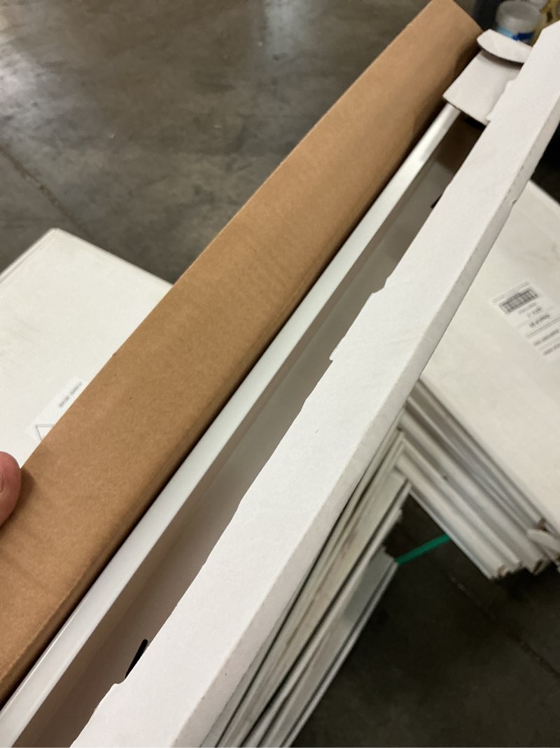Condition photo showing As Is for 16 in. x 20 in. steel return air filter grille in white