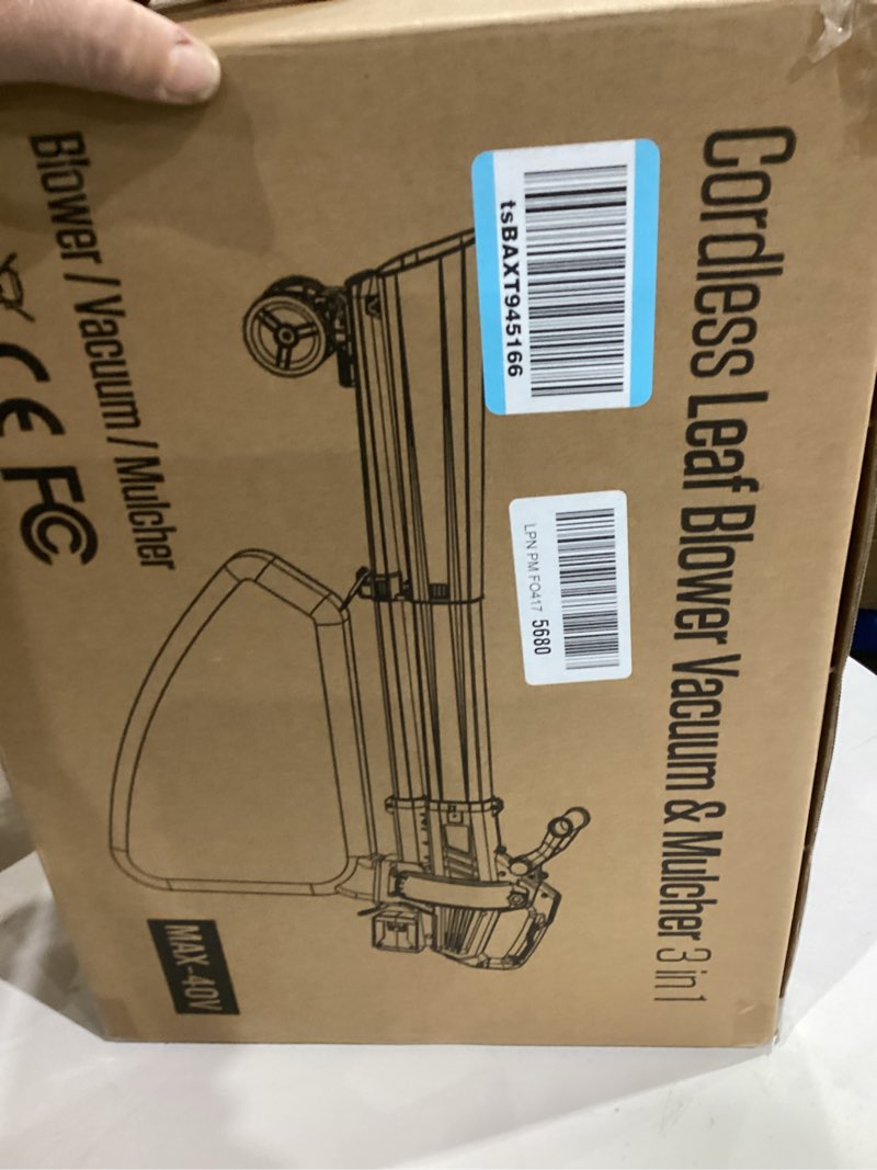 Condition photo showing Good Condition for 3-in-1 Electric Leaf Blower with Vacuum & Mulcher Compatible for Milwaukee 18V Battery, Leaf Vacuum Cordless with Bag 40L, Leaf Mulcher Cordless Leaf Blowers for Lawn Care, Turbo Mode (No Battery)