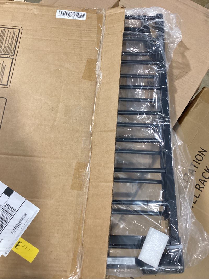 Condition photo showing New/Like New for Babelio 34" Tall No Bottom Bar Baby/Dog Gate for Stairs, House and Doorways, 29.7-46.5" Auto Close Safety Pet Gates with Large Walk Thru Door, Hardware Mount, Black Boundless - Black 29.7-46.5"W x 34"H