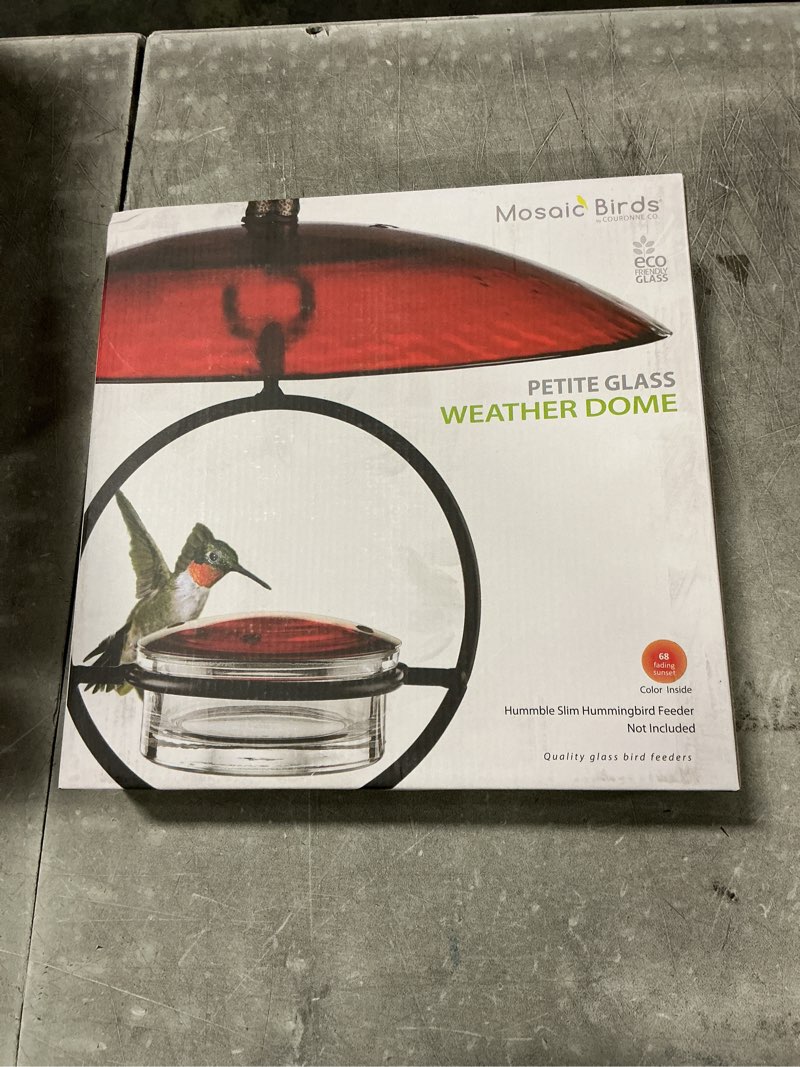 Condition photo showing New/Like New for Mosaic Birds Petite Glass Baffle Dome  M383-200-68  11 Inch wide  Fading Sunset