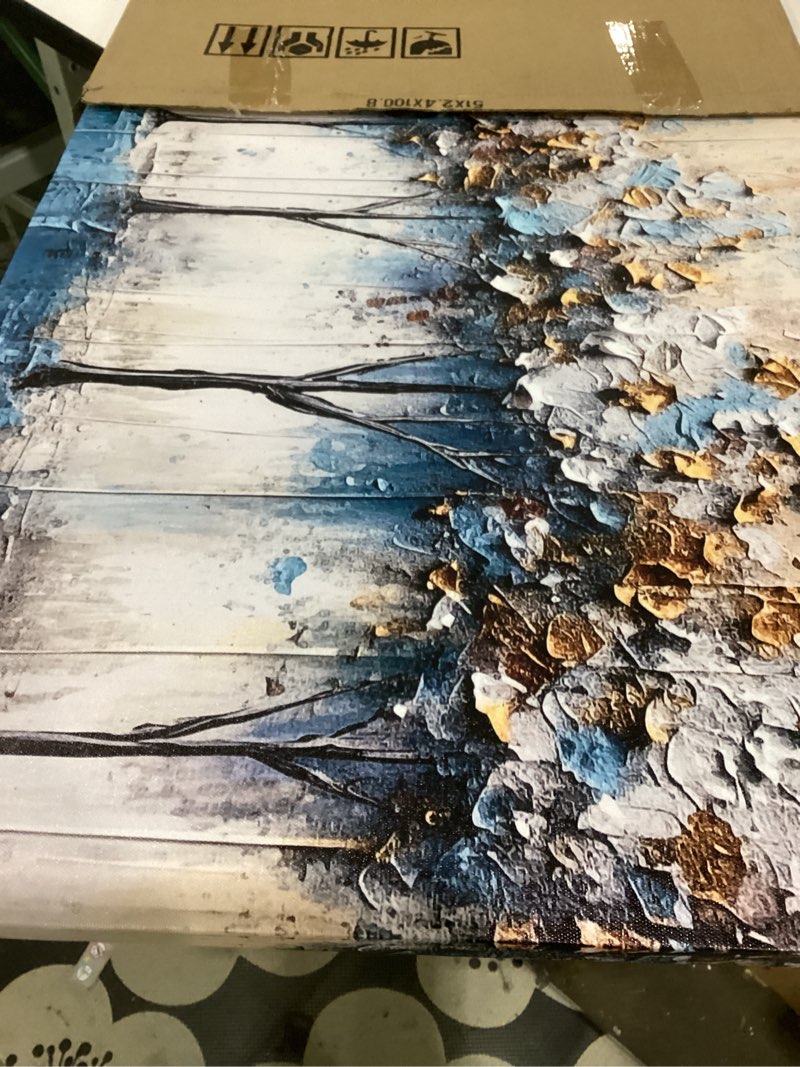 Condition photo showing New/Like New for hyidecorart canvas wall art for living room bedroom wall decor modern home decor office decorations vintage trees abstract wall paintings stretched and framed ready to hang pictures works 40"l x 20"w abstract trees pictures