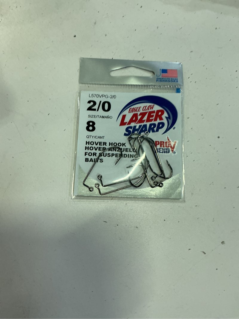 Condition photo showing New/Like New for eagle claw lazer sharp pro-v jig hook size 2/0