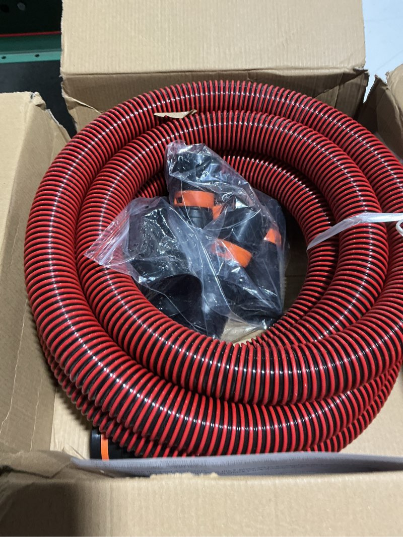 Condition photo showing Good Condition for 16FT Shop Vac Hose, Dust Collection Hose Kit for Home&Shop Vacuums System with 6 Adapters for Woodworking Power Tool & Sander, Compatible with festool/dewalt/bosch/ryobi/makita, etc Most Multi-Brands