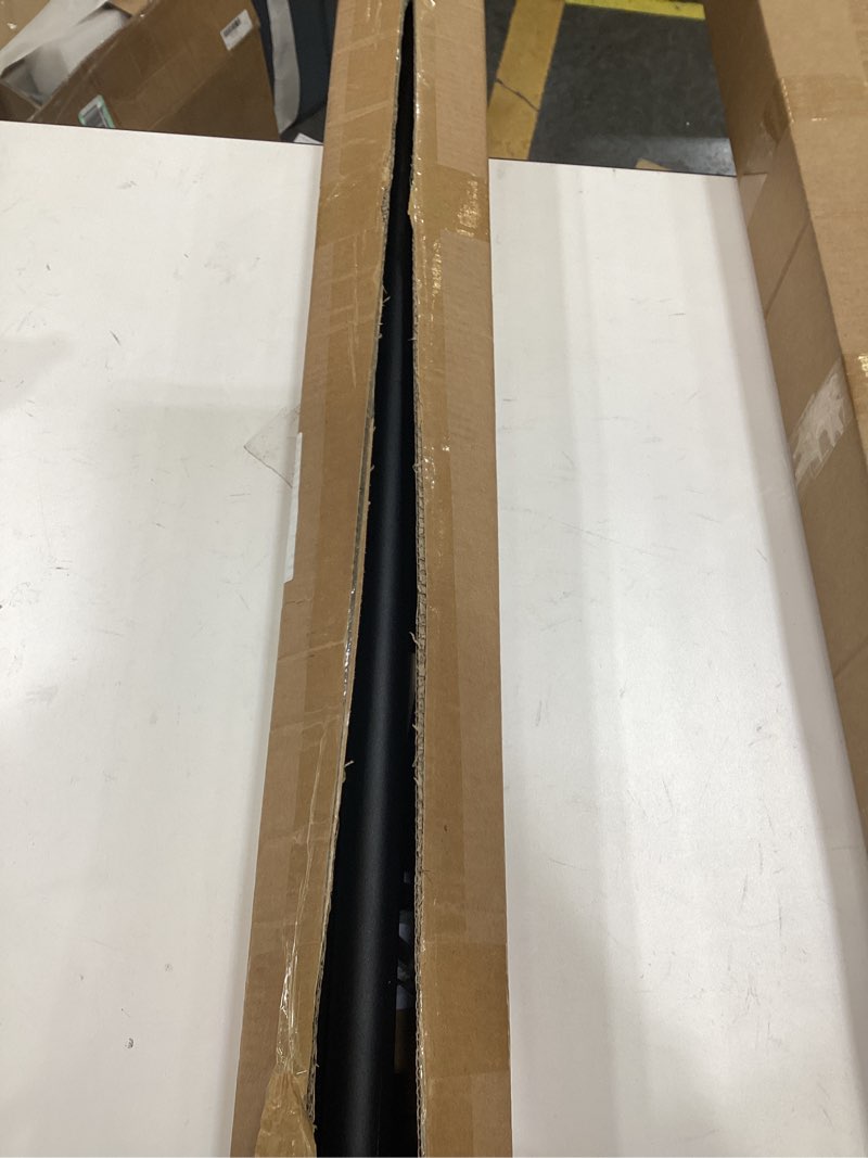 Condition photo showing As Is for Extra Long Tension Curtain Rod 51-168 In (4-14Ft), Heavy Duty Outdoor Curtain Rod No Drilling for Patio, Shower Curtain Rods for Bathroom, Adjustable Spring Curtain Pole Room Divider, Black 51-168 Inches Black