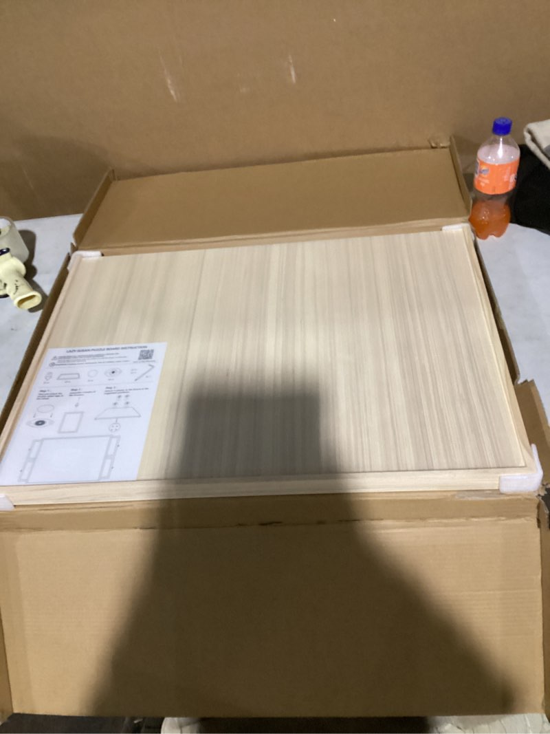 Condition photo showing As Is for Puzzle Board with Drawers Rotatable 360-Degree Wheels and Cover 30" x 22" 1000 Piece Wooden Jigsaw Puzzle Table Storage Organizer Portable Lightweight Design 1000PCS