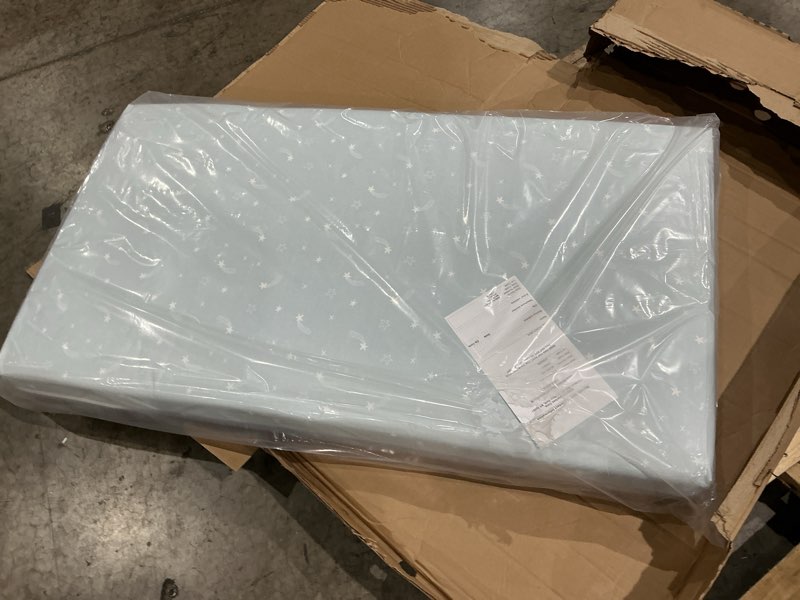 Condition photo showing Good Condition for delta children refresh 2-stage crib and toddler mattress - breathable cover and core - machine washable - greenguard gold – waterproof - sustainably sourced core, blue