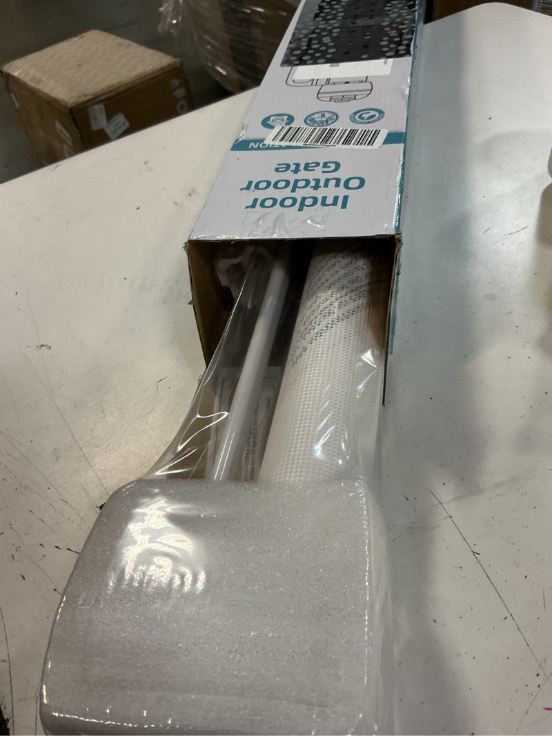 Condition photo showing Good Condition for probebi retractable dog gate for the house extends to 54" wide 34" tall, gates for baby indoor, stair gate for outdoor, staris, hallways, doorways, deck, porch, need drilling