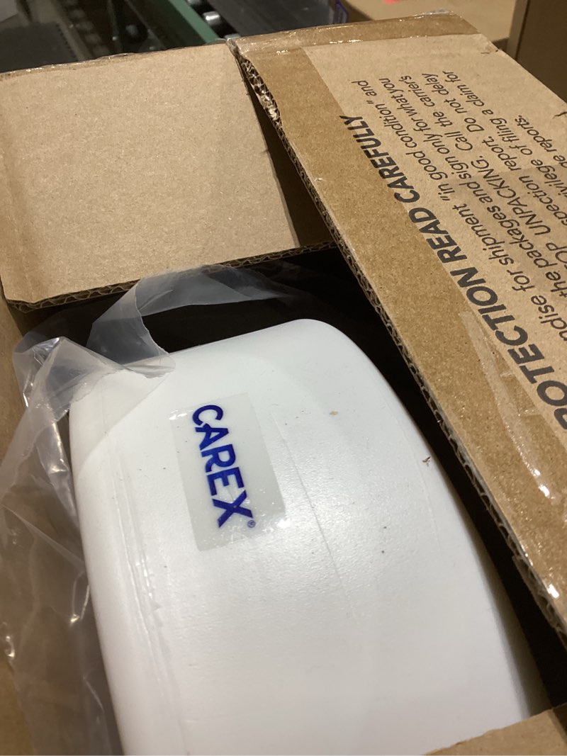 Condition photo showing New/Like New for Carex 3.5 Inch Raised Toilet Seat with Arms, Elongated Toilet Seat Riser, Up to 250 lbs Capacity, Elevating & Raising Seat for Elderly & Handicap, Universal, Slip-Resistant with Padded Handles, White