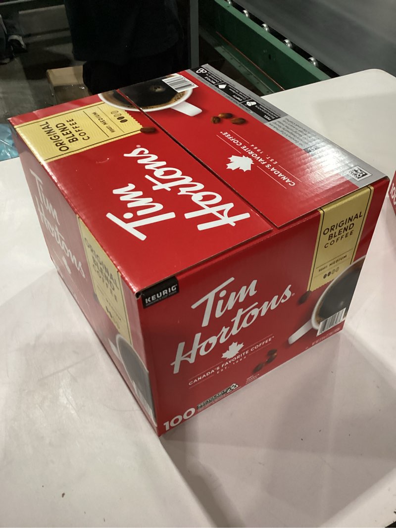 Condition photo showing New/Like New for Tim Hortons Original Blend, Medium Roast Coffee, Single-Serve K-Cup Pods Compatible with Keurig Brewers, 100ct K-Cups