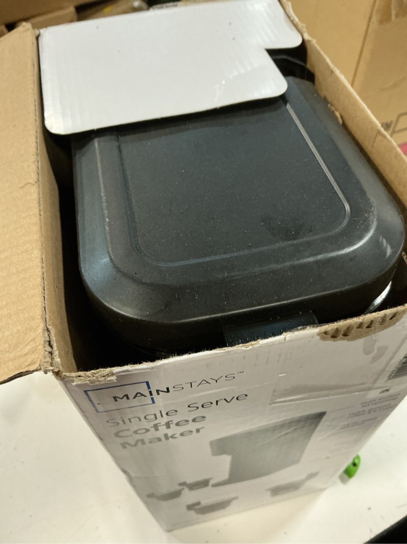 Condition photo showing As Is for deahun mainstays single serve dual brew coffee, black