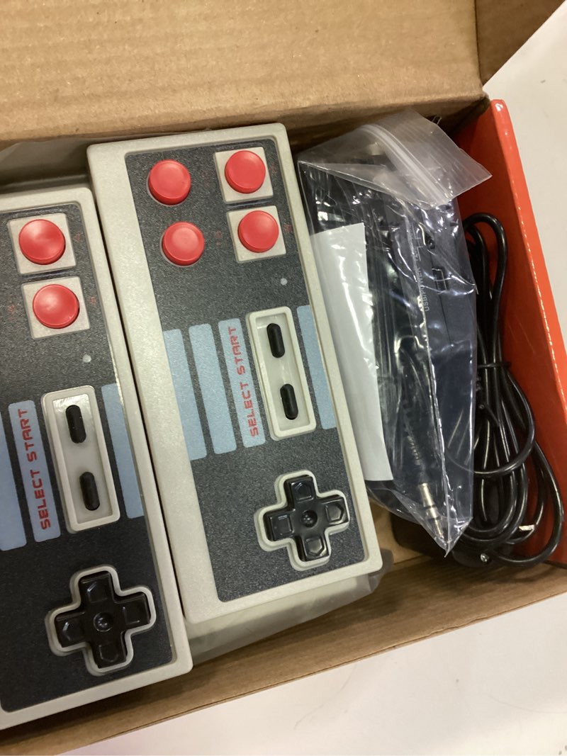 Condition photo showing Good Condition for classic mini handheld retro game console,video game consoles built-in 800 classic edition games,av and hdmi output display,dual wireless came controllers. (grey-white)