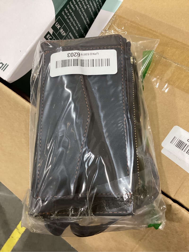 Condition photo showing New/Like New for wallet case compatible with iphone 16 pro max 6.9", support wireless charging with rfid blocking card holder, pu leather wallet detachable magnetic phone case crossbody strap, black black iphone 16 pro max - 6.9"