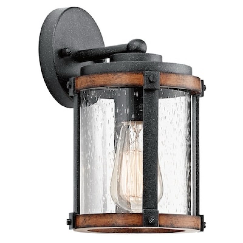 kichler barrington 1 -light 10-in h distressed black hardwired outdoor wall light