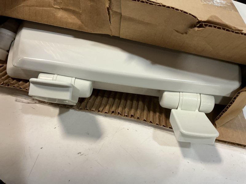 Condition photo showing As Is for mayfair 1847slow 000 kendall slow-close  removable enameled wood toilet seat that will never loosen  1 pack elongated - premium hinge  white