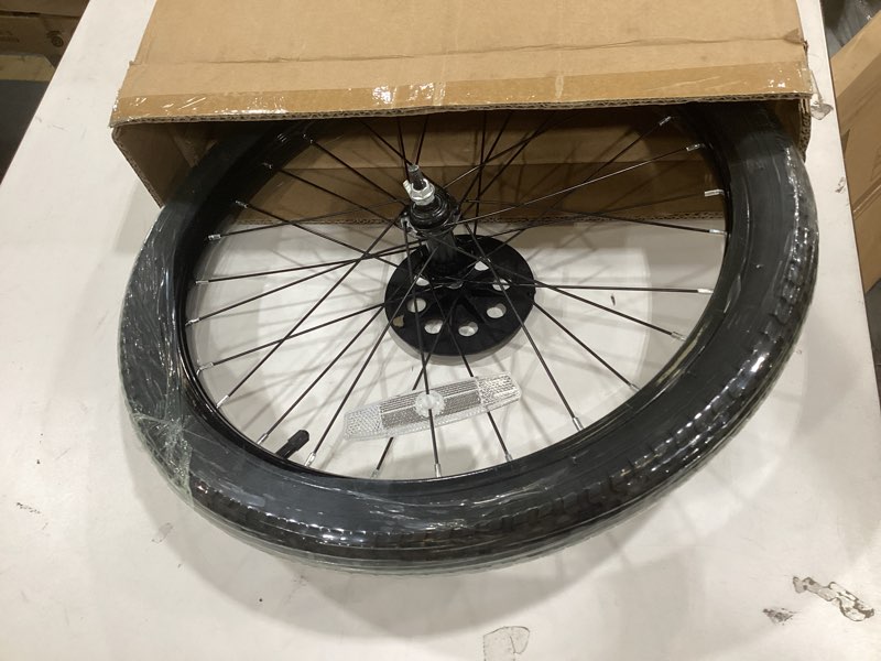 Condition photo showing Good Condition for 12/14/16/18/20 inch kids bike front wheels replacement with solid air rubber tire and inner tube, bicycle bike wheels don't fit with huffy bike(13 inch wrench included) 20 inch-black