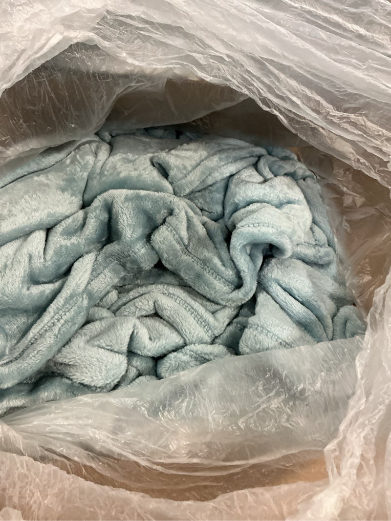 Condition photo showing As Is for PHF Ultra Soft Fleece Blanket King Size, No Shed No Pilling Luxury Plush Cozy 300GSM Lightweight Blanket for Bed, Couch, Chair, Sofa Suitable for All Season, 108" x 90", Dusty Blue King(108" x 90") Dusty Blue