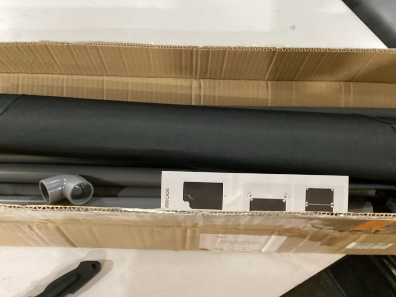 Condition photo showing New/Like New for 3 panels safety barricade 5.8ft foldable security sign barrier gate with heavy duty pvc frame high visibility caution symbol crowd control restricted area pedestrian barricade traffic fence black